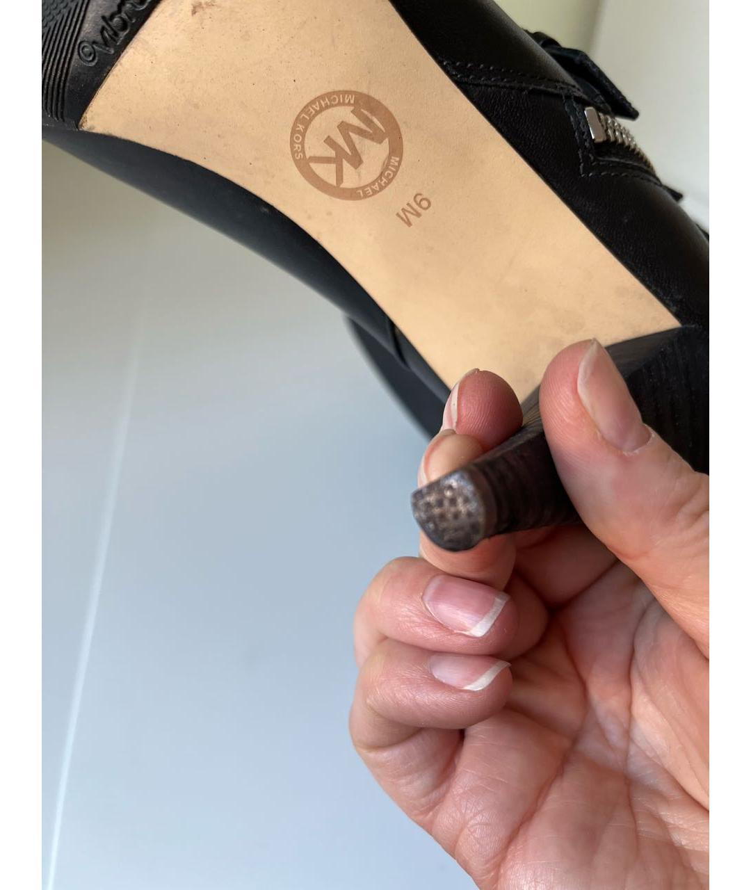 MICHAEL KORS Черные кожаные ботильоны, фото 6