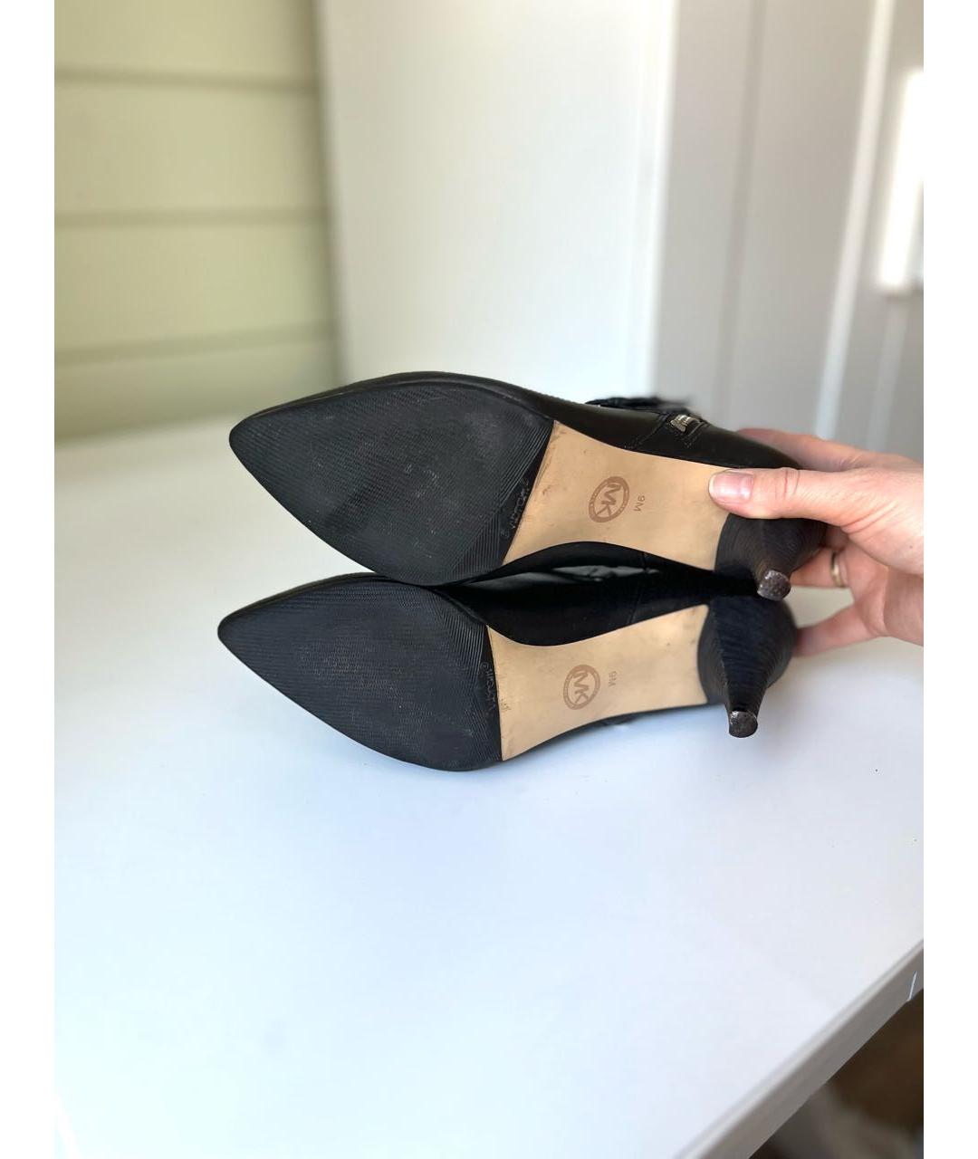 MICHAEL KORS Черные кожаные ботильоны, фото 5