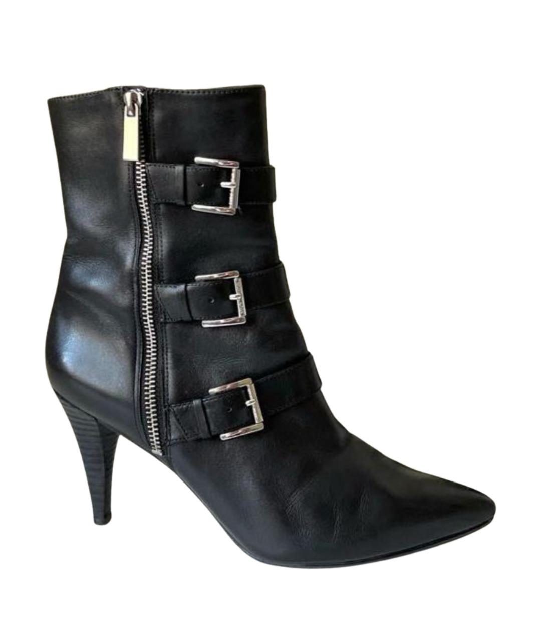 MICHAEL KORS Черные кожаные ботильоны, фото 1