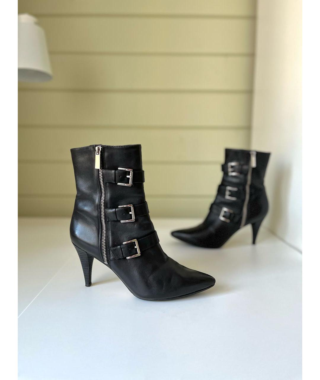 MICHAEL KORS Черные кожаные ботильоны, фото 9