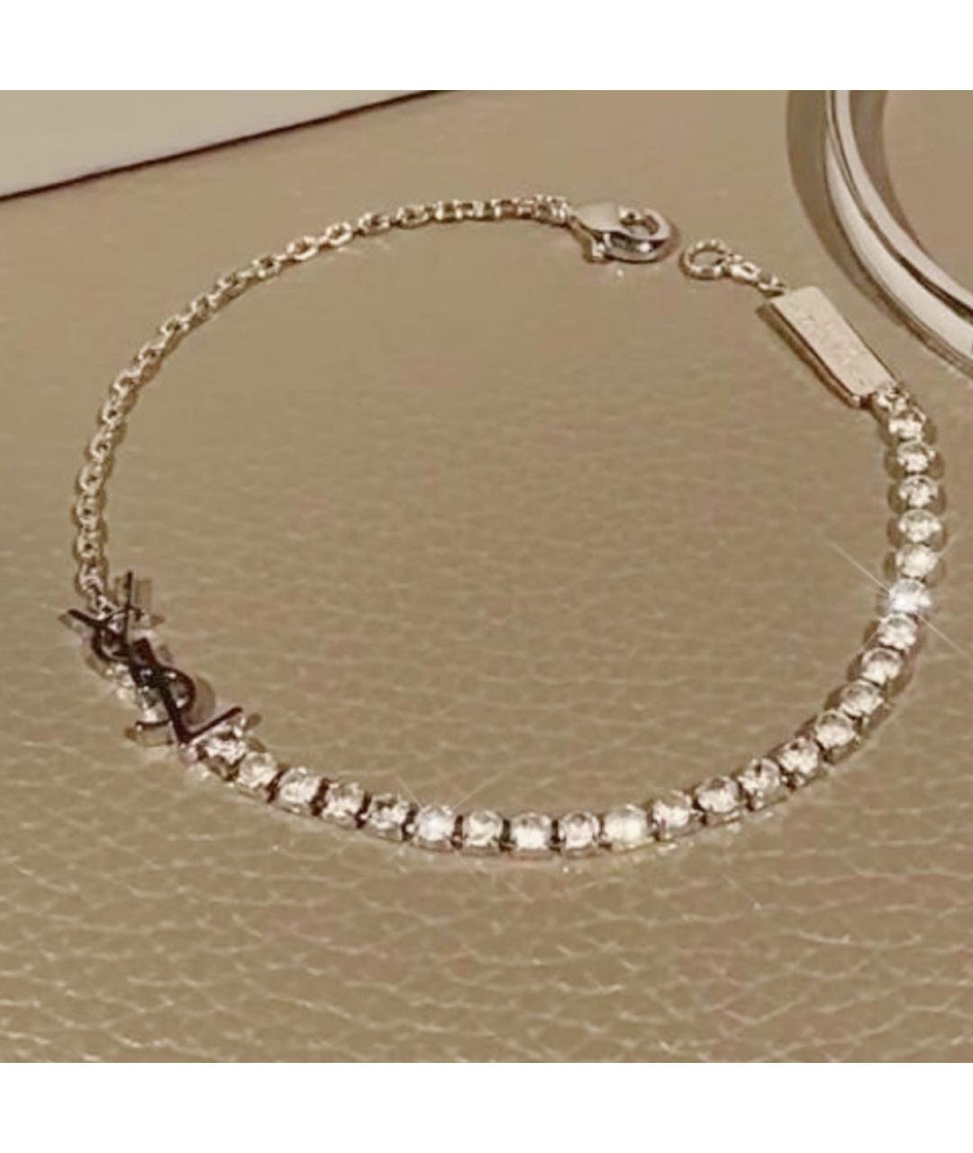 SAINT LAURENT Серебрянный латунный браслет, фото 4