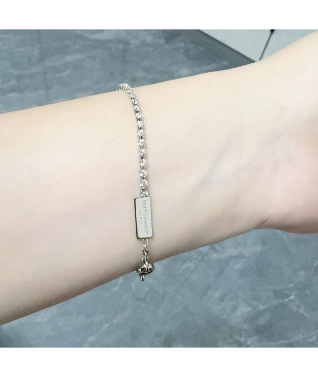 SAINT LAURENT Серебрянный латунный браслет, фото 6