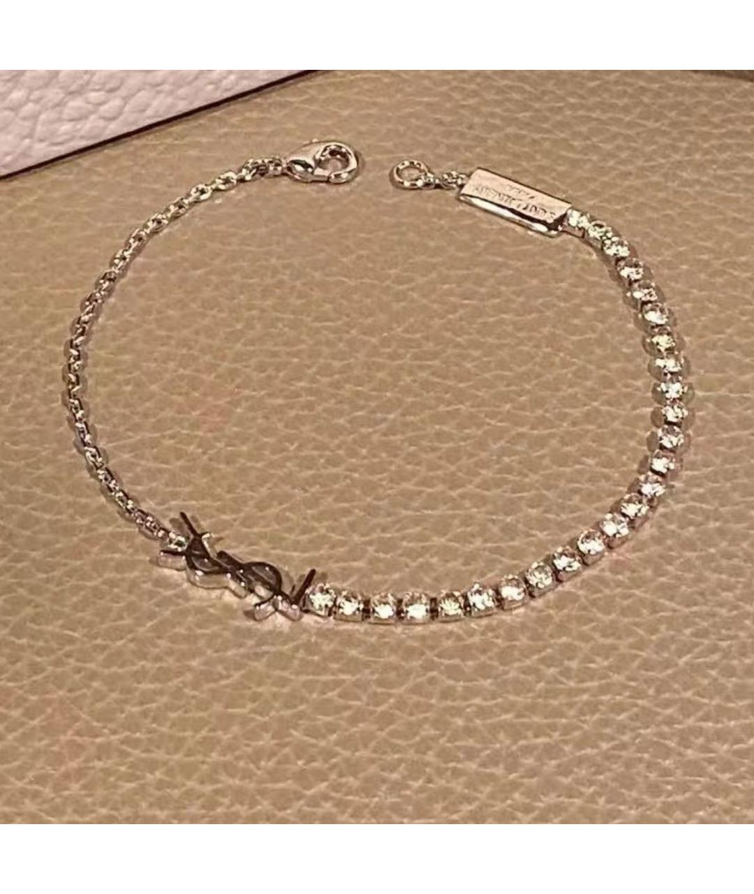 SAINT LAURENT Серебрянный латунный браслет, фото 7