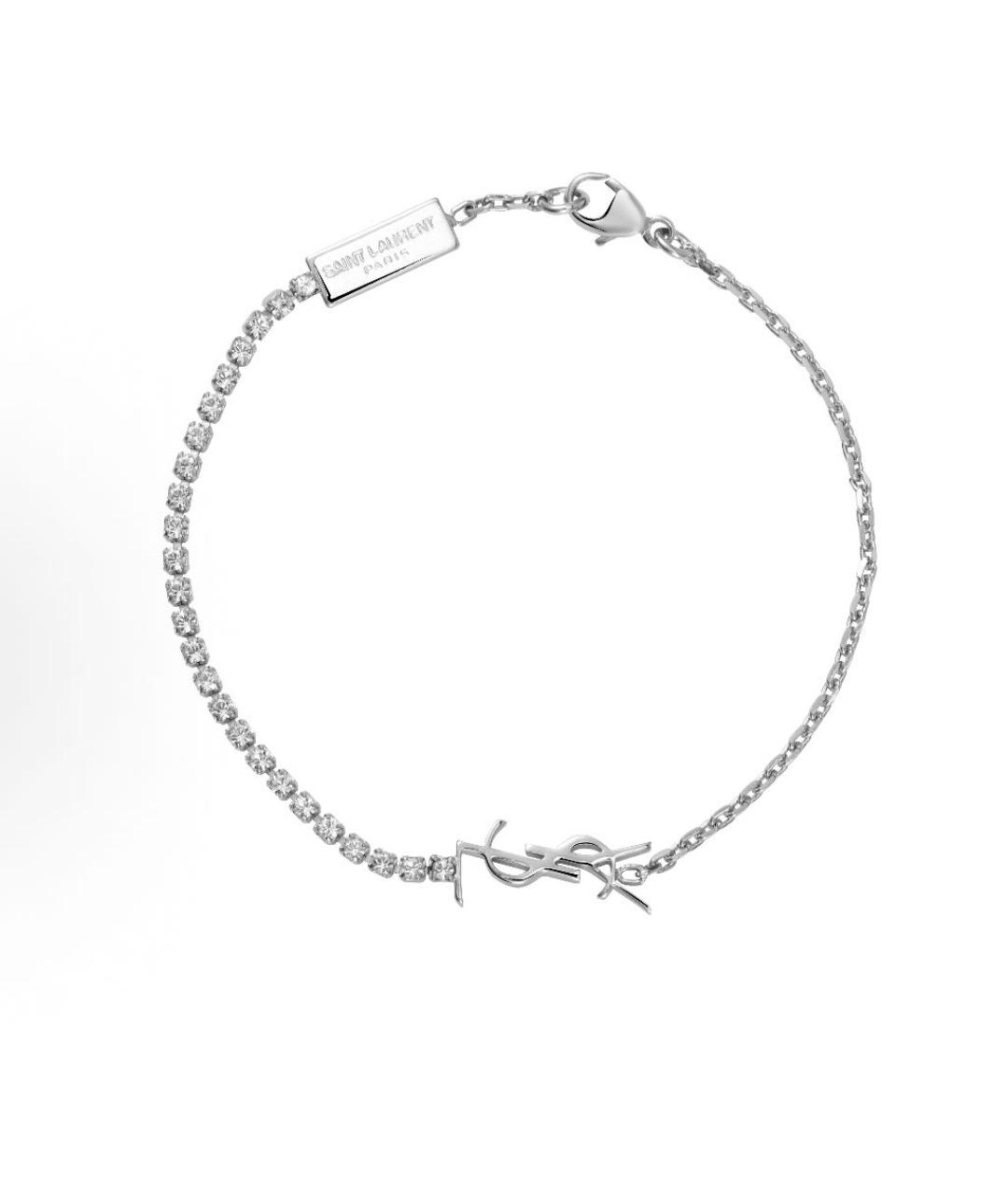 SAINT LAURENT Серебрянный латунный браслет, фото 8
