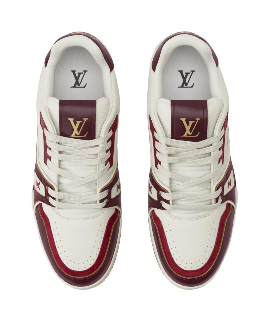 LOUIS VUITTON Красные кожаные низкие кроссовки / кеды, фото 4