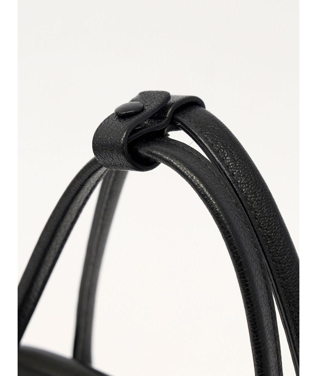 BOTTEGA VENETA Черная кожаная сумка с короткими ручками, фото 7