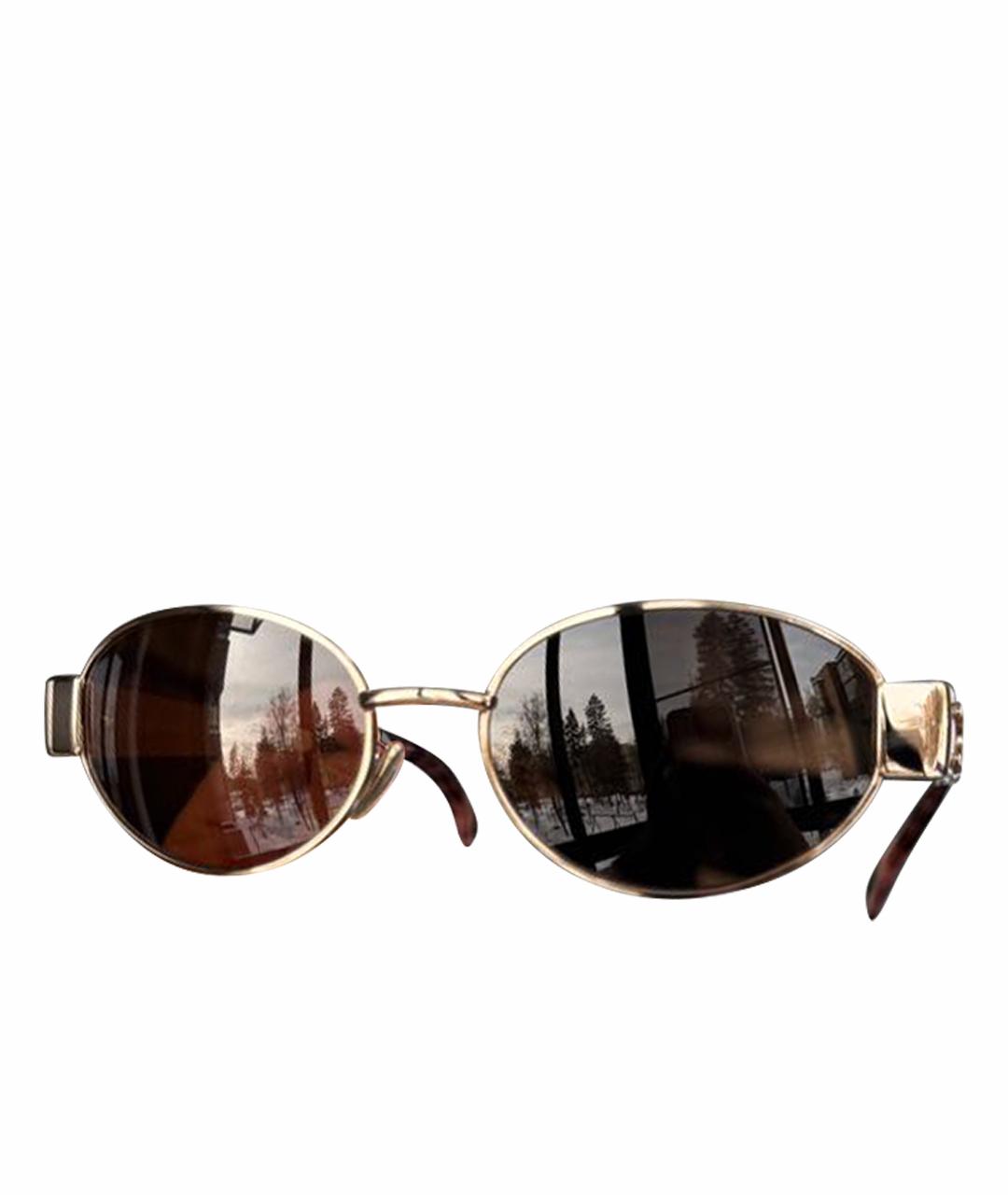CELINE Коричневые металлические солнцезащитные очки, фото 1