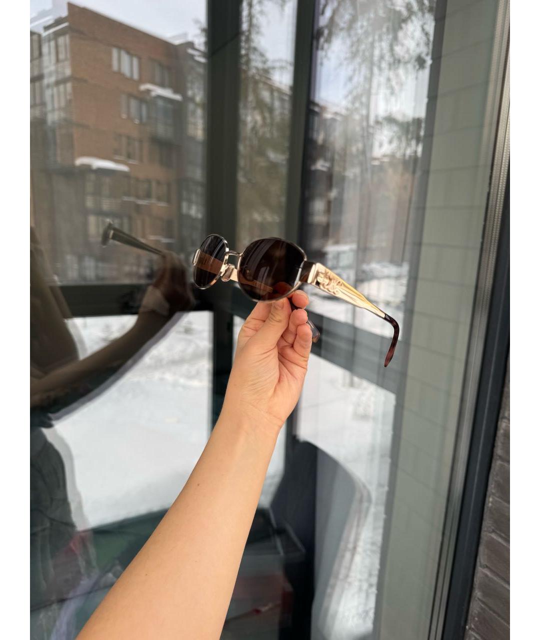 CELINE Коричневые металлические солнцезащитные очки, фото 2