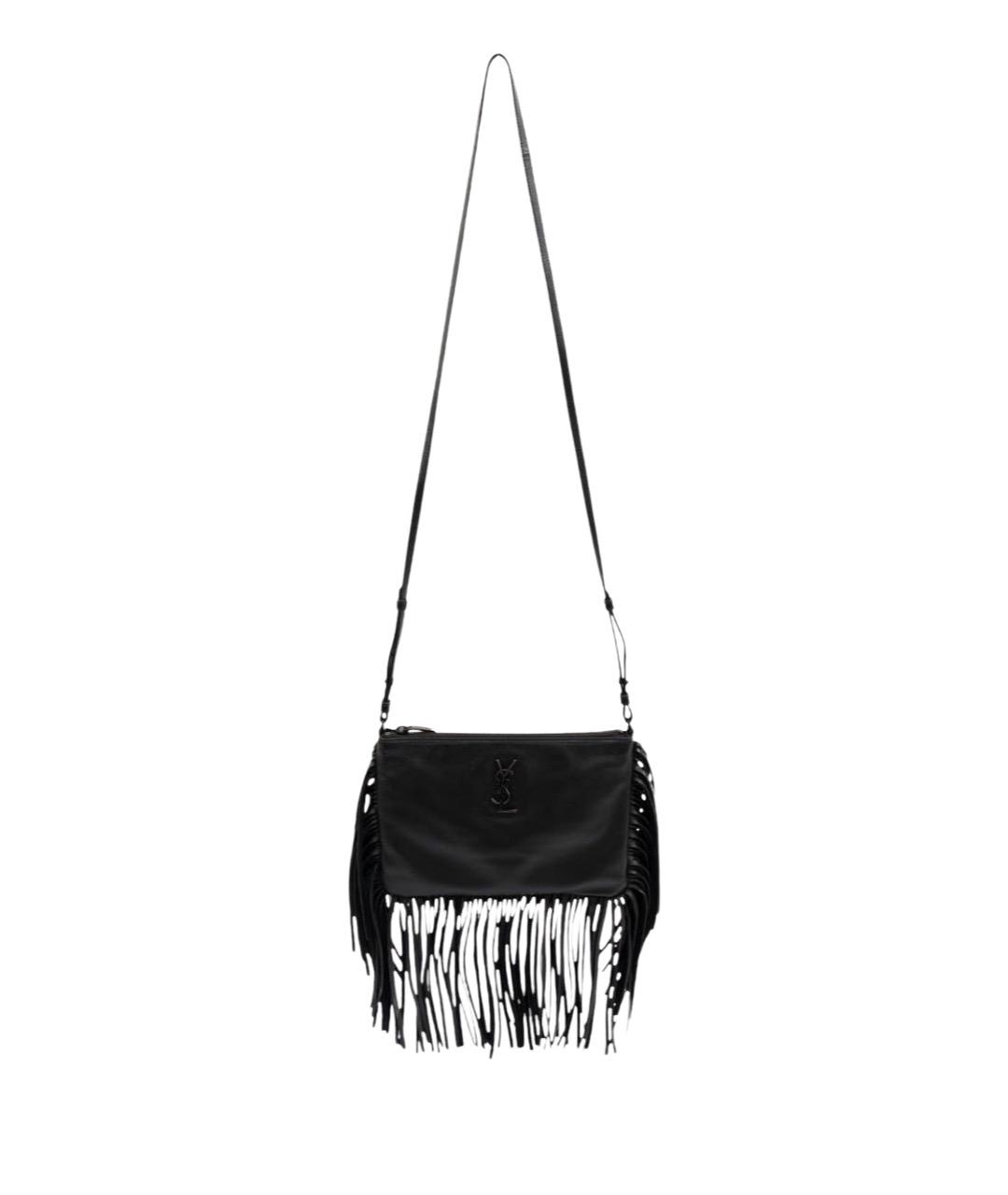 SAINT LAURENT Черная кожаная сумка через плечо, фото 1