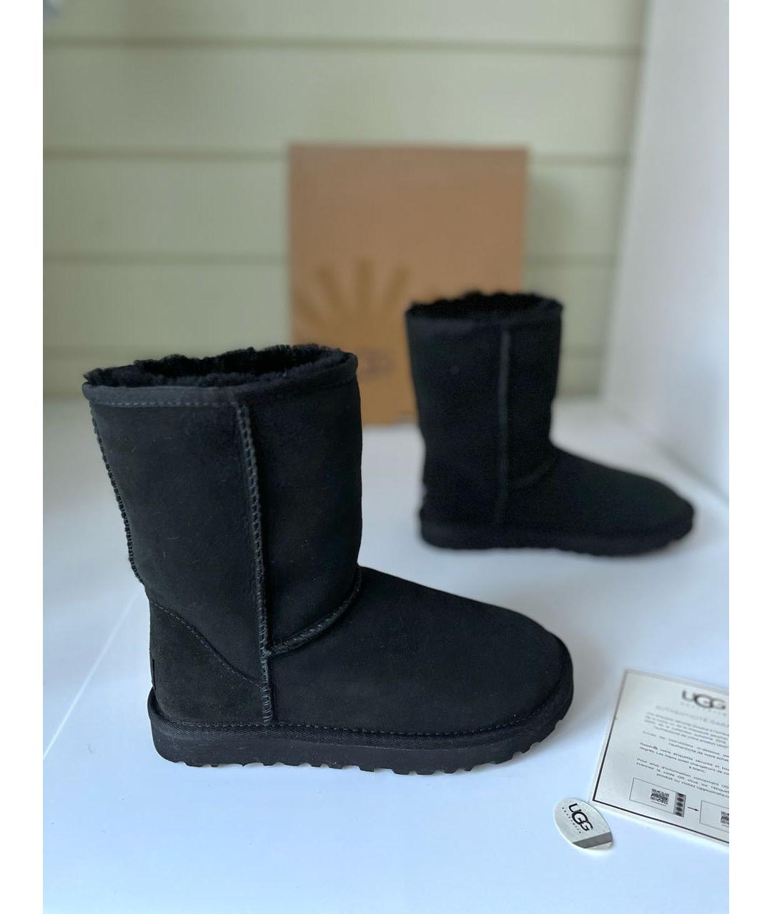 UGG AUSTRALIA Черные замшевые полусапоги, фото 2
