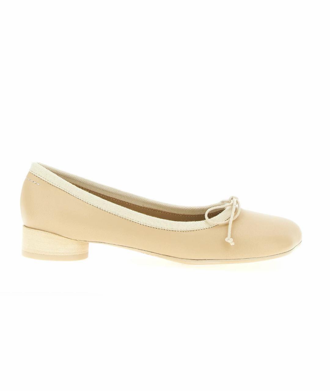 MM6 MAISON MARGIELA Бежевые кожаные балетки, фото 9
