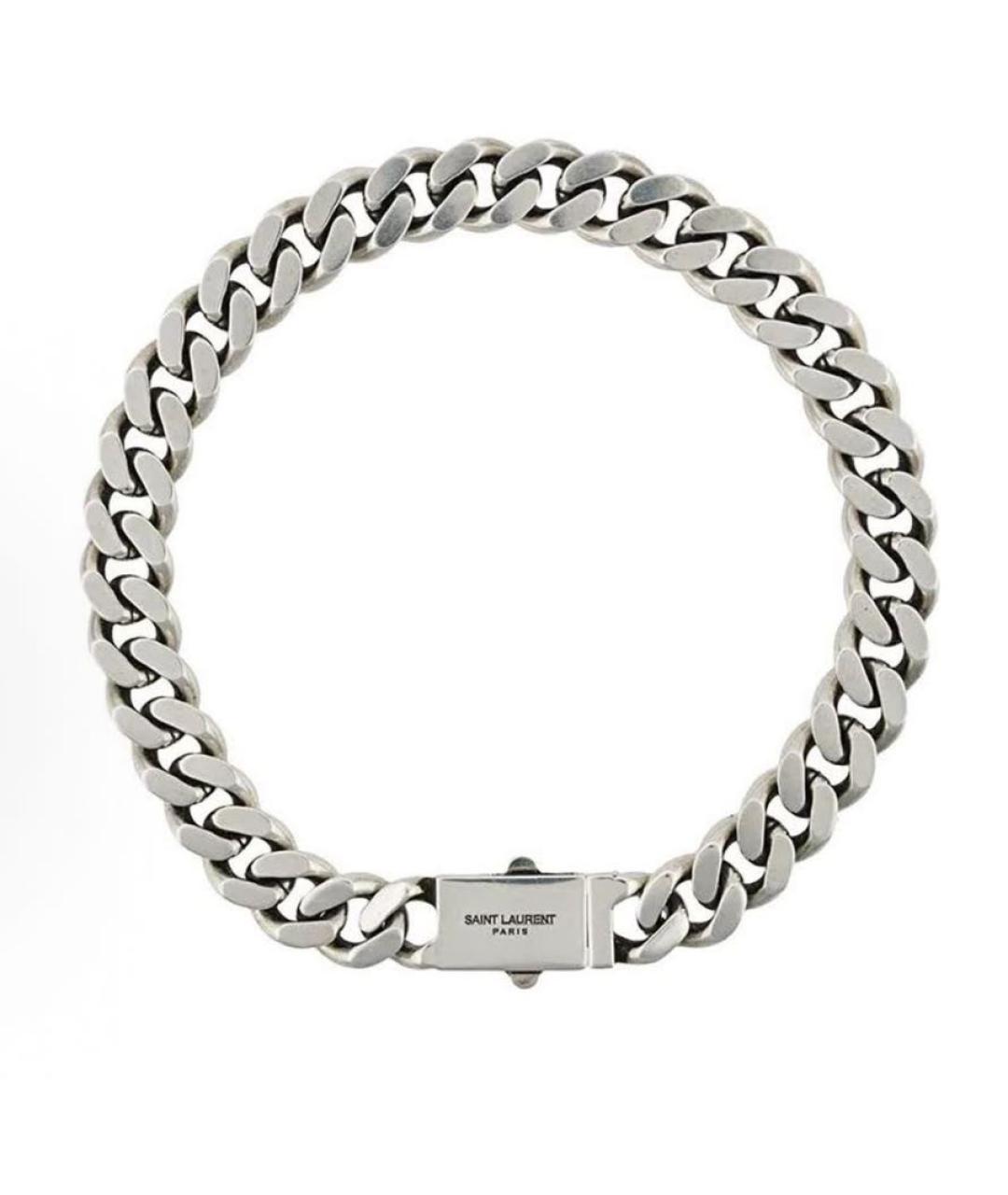 SAINT LAURENT Серебряная латунная цепочка, фото 6