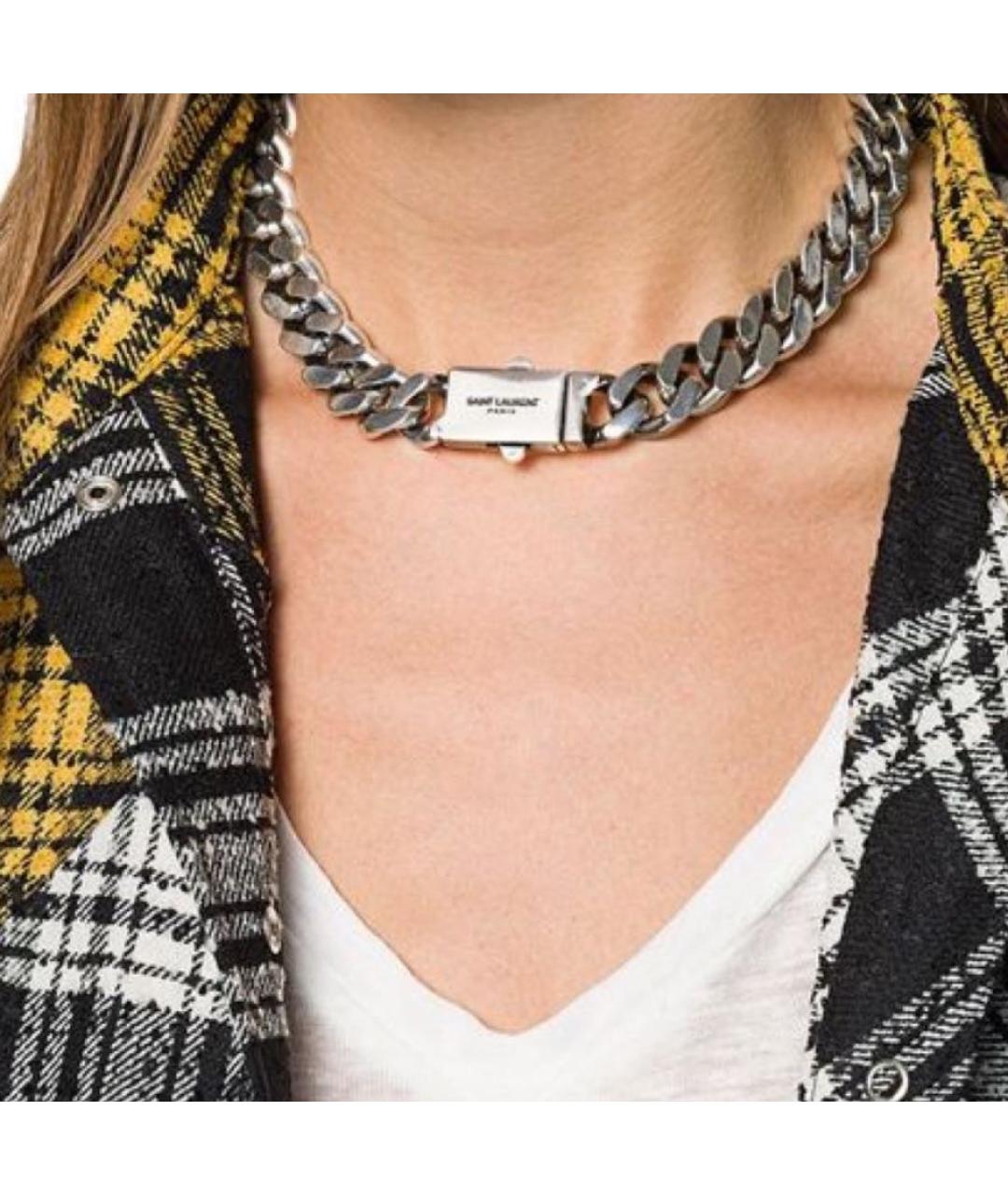 SAINT LAURENT Серебряная латунная цепочка, фото 3