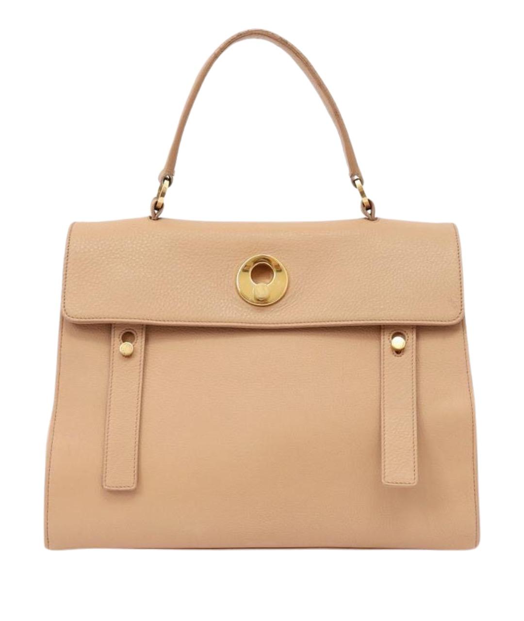 SAINT LAURENT Бежевая кожаная сумка через плечо, фото 1