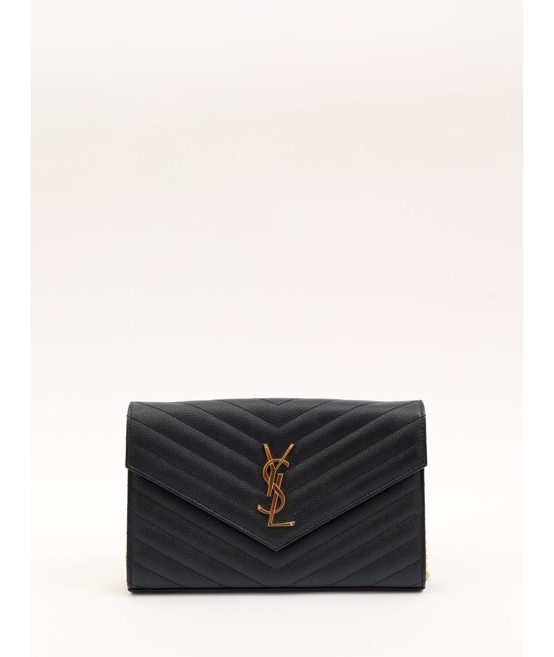SAINT LAURENT Черная кожаная сумка через плечо, фото 8
