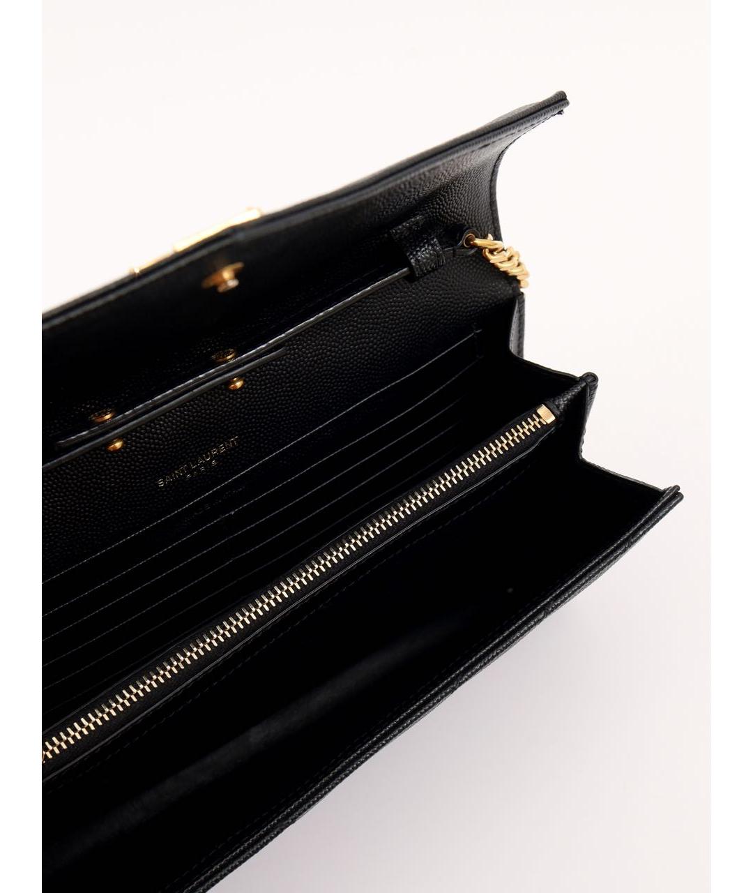 SAINT LAURENT Черная кожаная сумка через плечо, фото 7