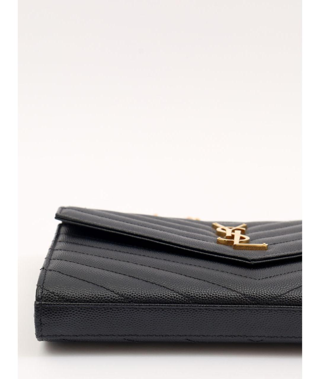 SAINT LAURENT Черная кожаная сумка через плечо, фото 6