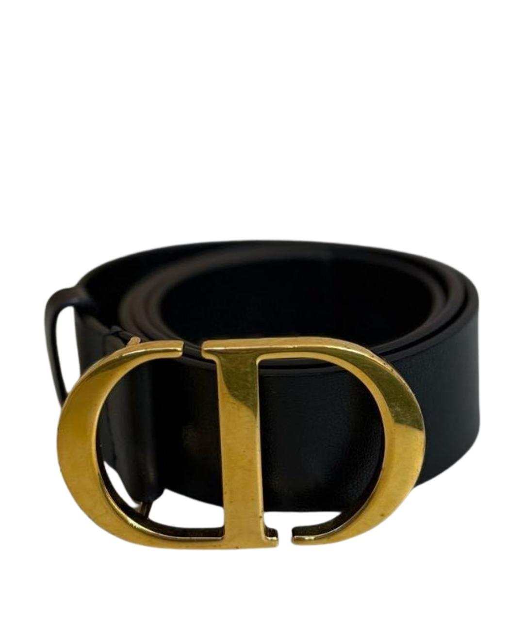 CHRISTIAN DIOR Черный кожаный ремень, фото 1