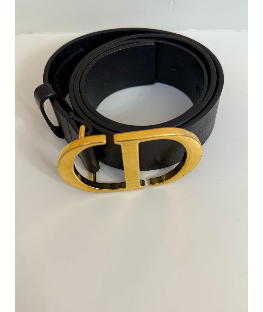CHRISTIAN DIOR Черный кожаный ремень, фото 2