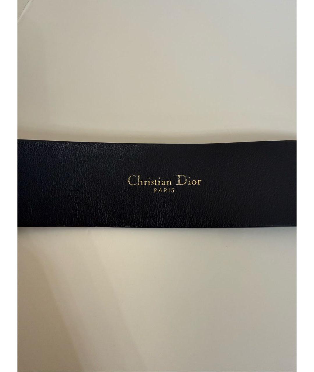 CHRISTIAN DIOR Черный кожаный ремень, фото 3