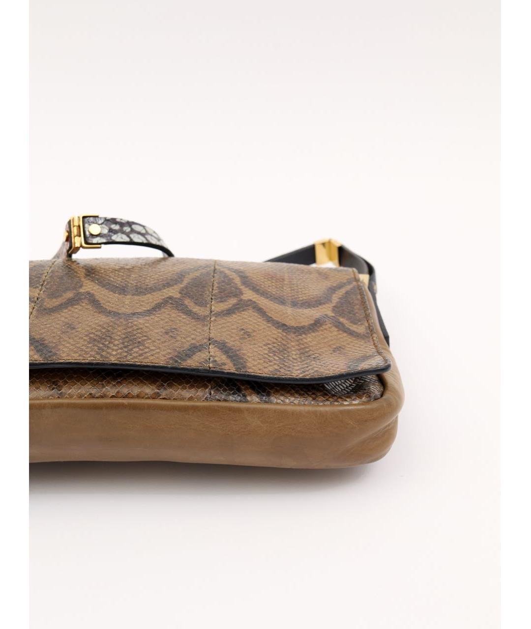 CELINE Бежевая сумка через плечо из экзотической кожи, фото 7