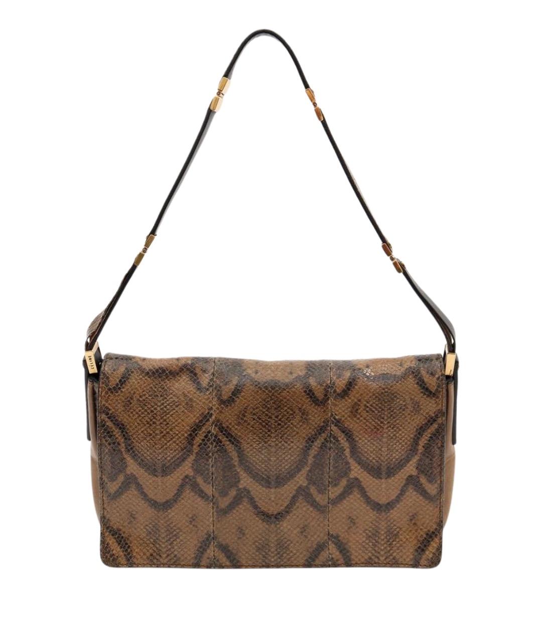 CELINE Бежевая сумка через плечо из экзотической кожи, фото 1