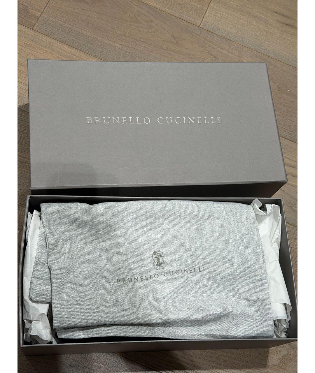 BRUNELLO CUCINELLI Темно-синие замшевые низкие кроссовки / кеды, фото 5