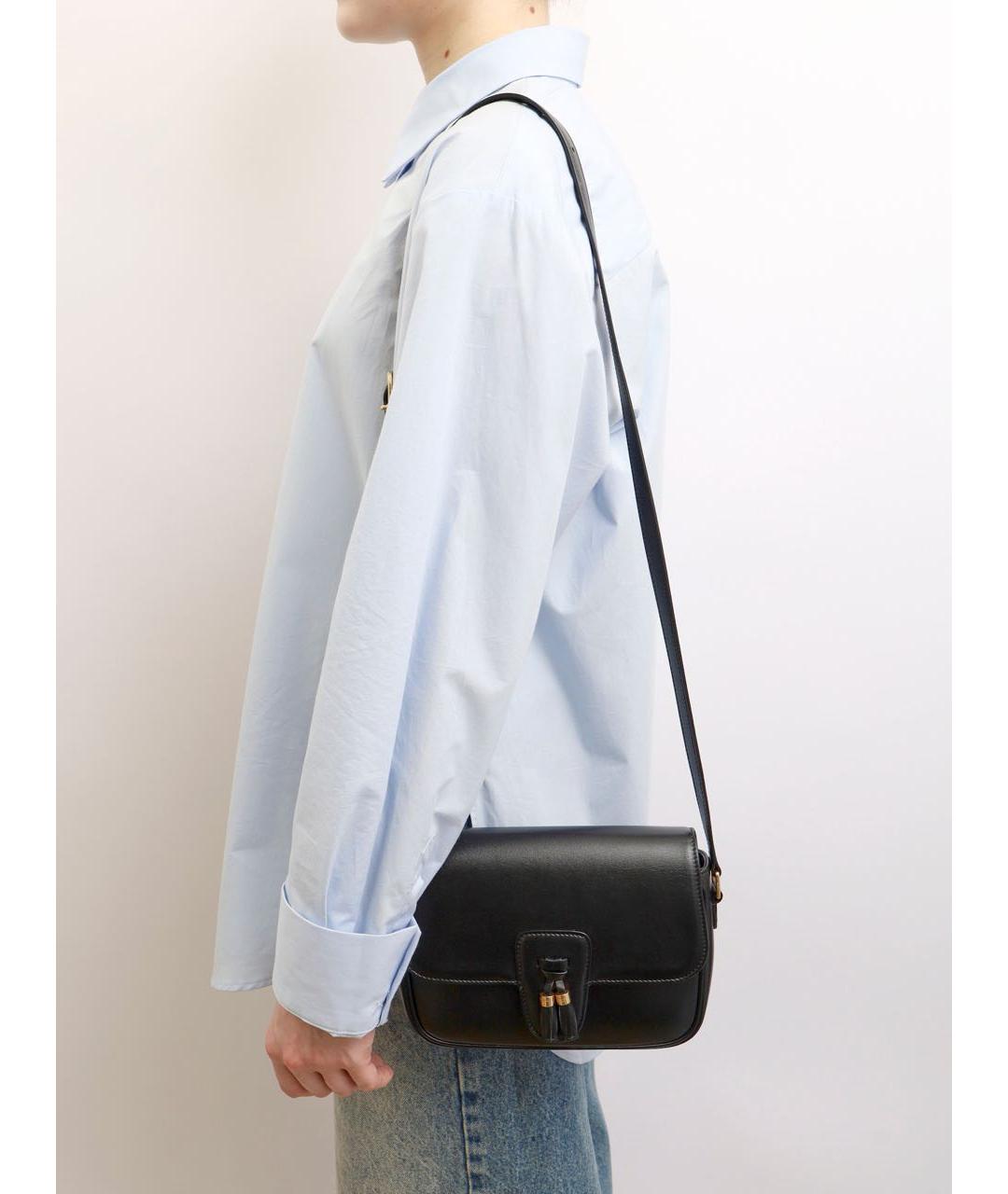 CELINE Черная кожаная сумка через плечо, фото 2