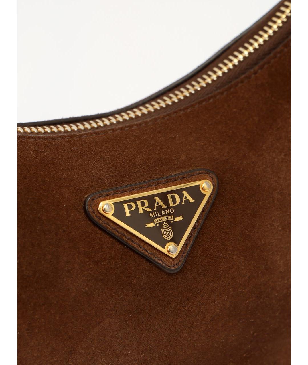 PRADA Коричневая замшевая сумка через плечо, фото 8