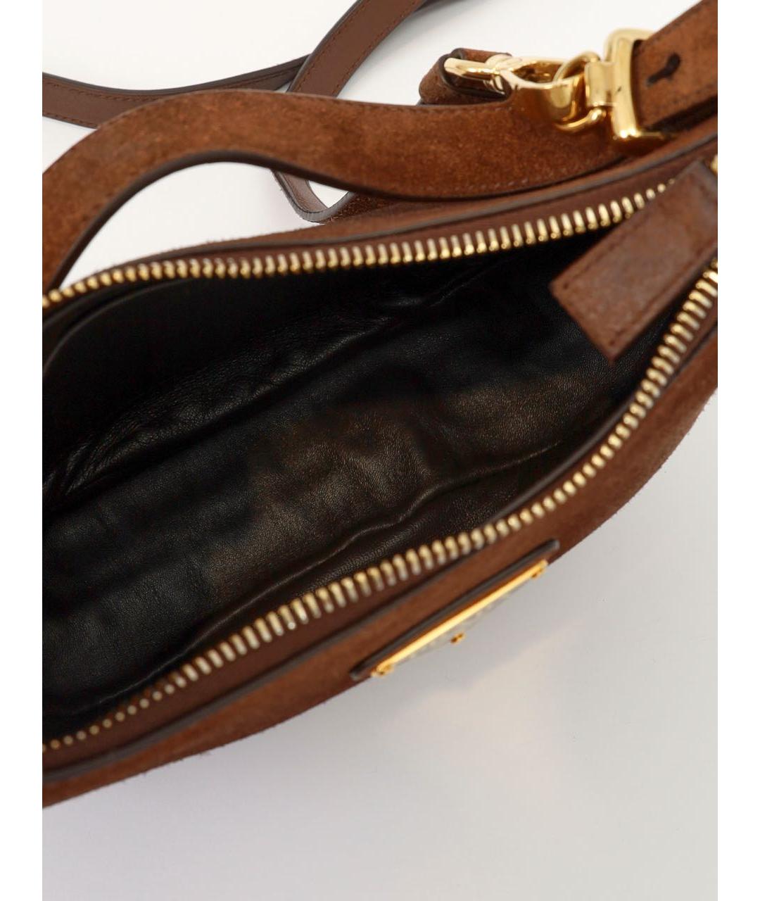 PRADA Коричневая замшевая сумка через плечо, фото 4