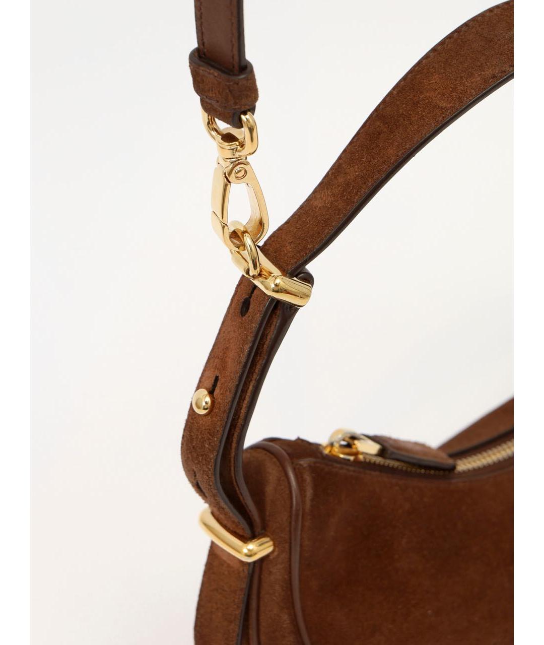 PRADA Коричневая замшевая сумка через плечо, фото 7