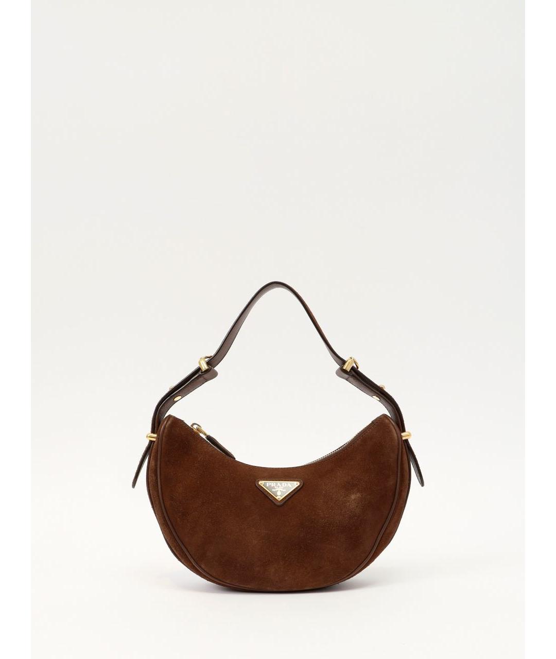 PRADA Коричневая замшевая сумка через плечо, фото 9