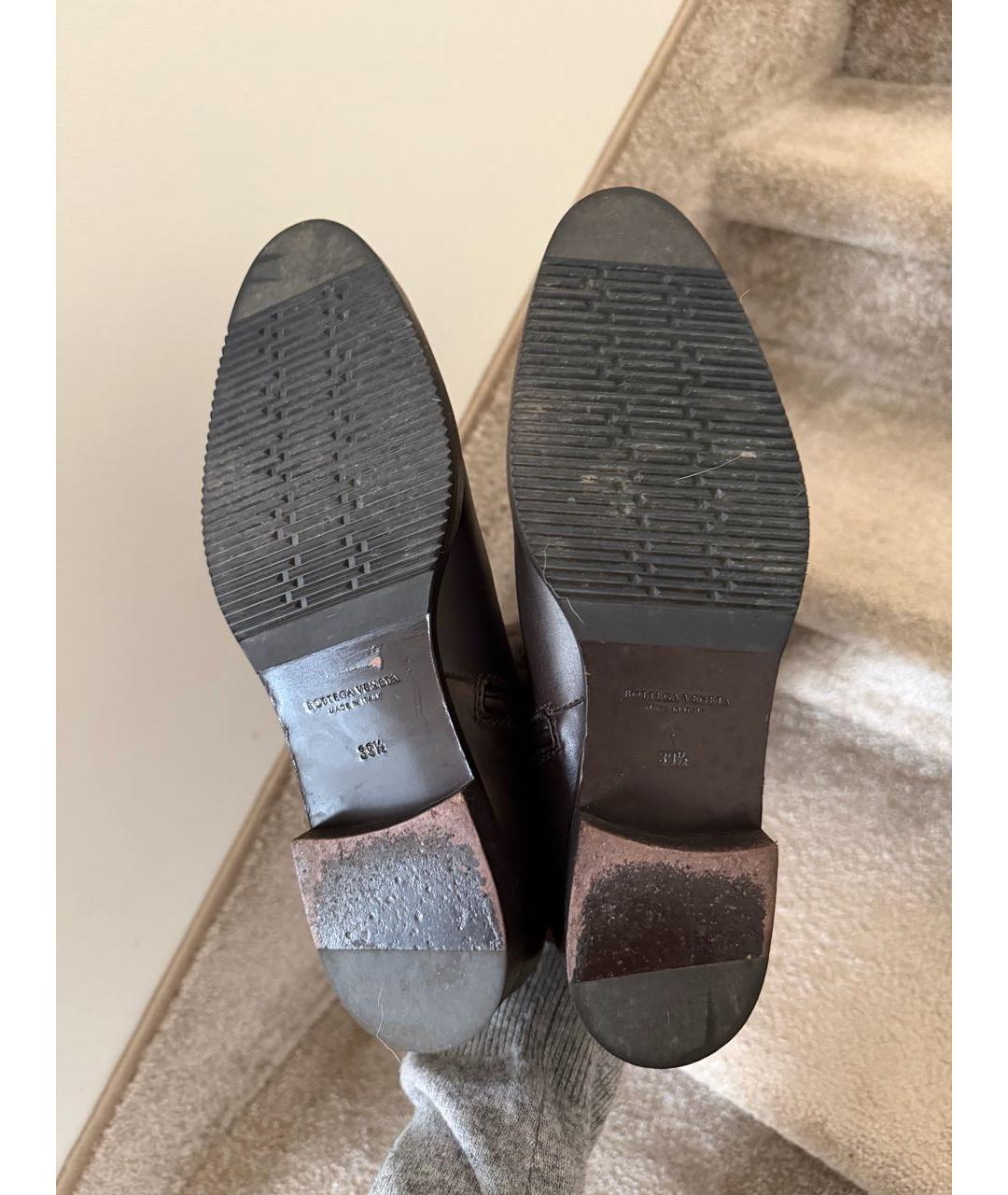 BOTTEGA VENETA Коричневые кожаные сапоги, фото 5