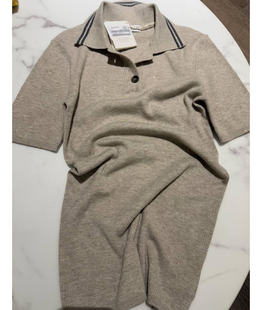 BRUNELLO CUCINELLI Бежевый кашемировый джемпер / свитер, фото 5