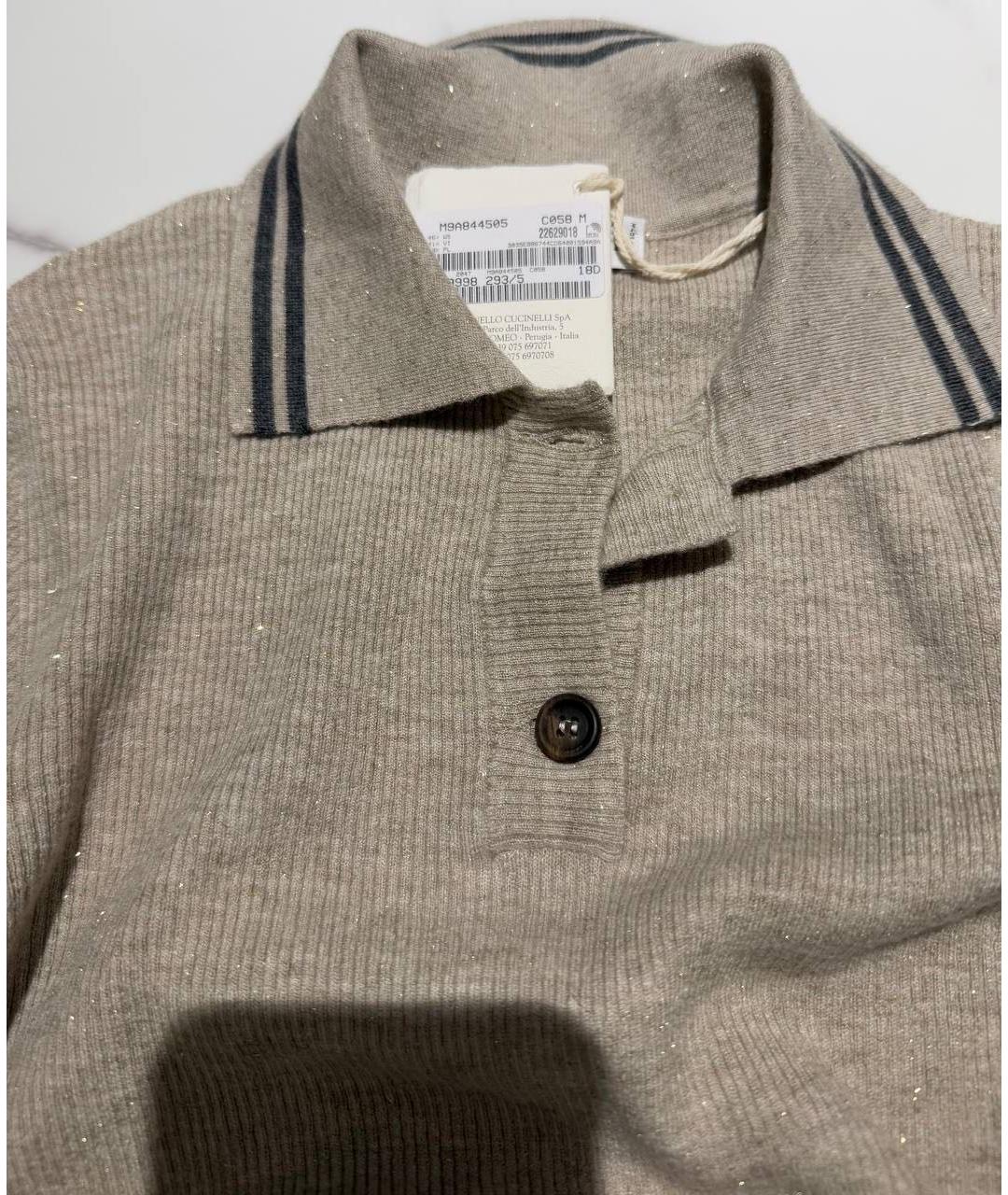 BRUNELLO CUCINELLI Бежевый кашемировый джемпер / свитер, фото 2