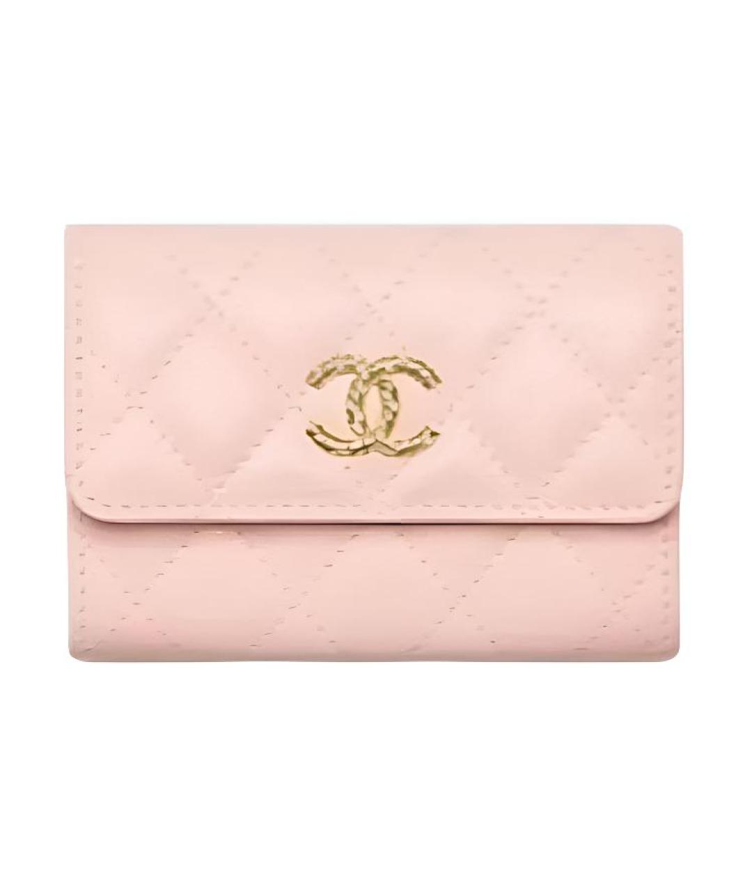 CHANEL Розовый кожаный кардхолдер, фото 1