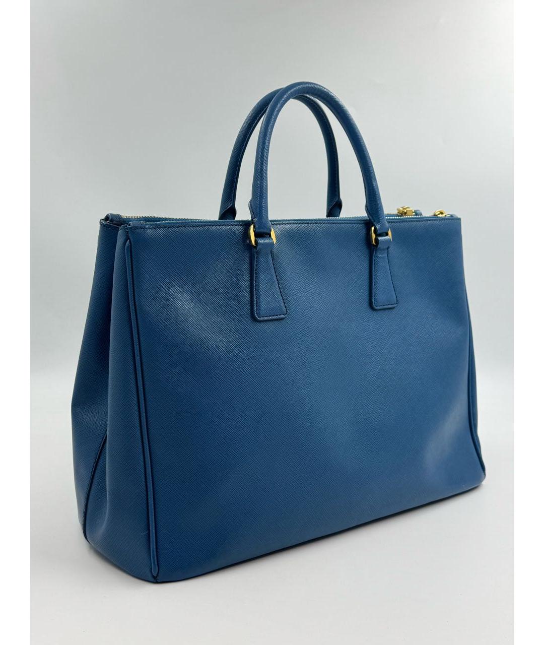 PRADA Голубая кожаная сумка тоут, фото 3