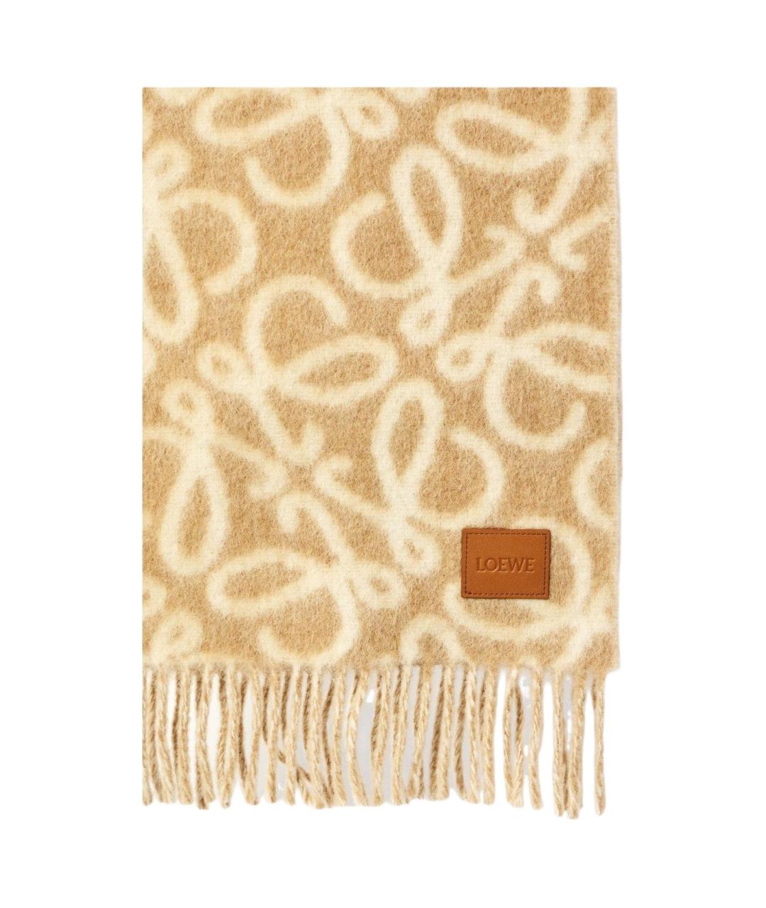 LOEWE Бежевый шарф, фото 1
