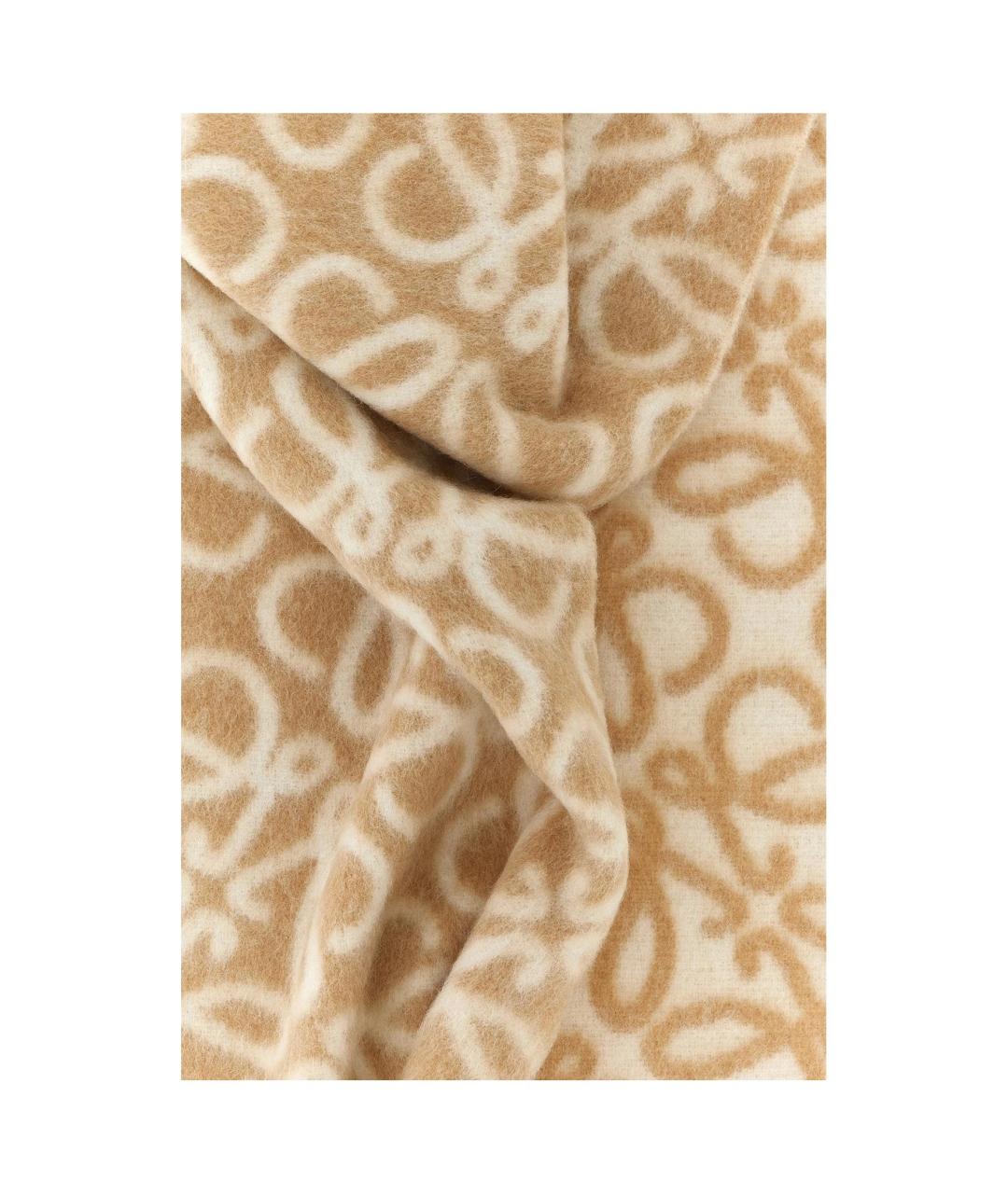 LOEWE Бежевый шарф, фото 4