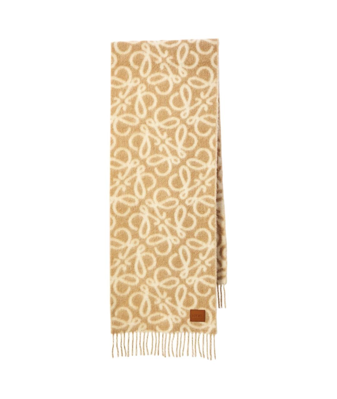 LOEWE Бежевый шарф, фото 2
