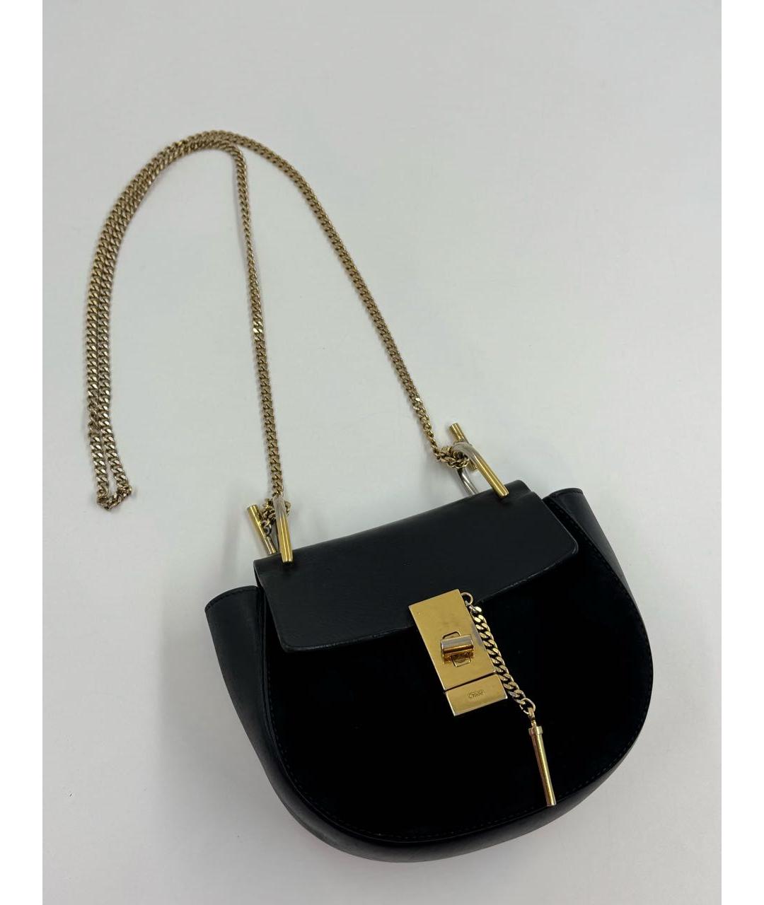 CHLOE Черная кожаная сумка через плечо, фото 4