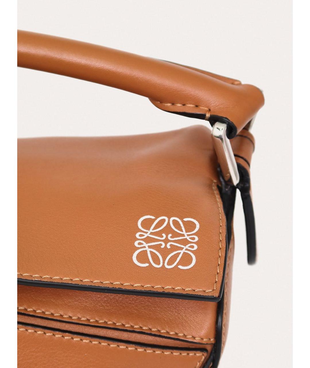 LOEWE Коричневая кожаная сумка через плечо, фото 6