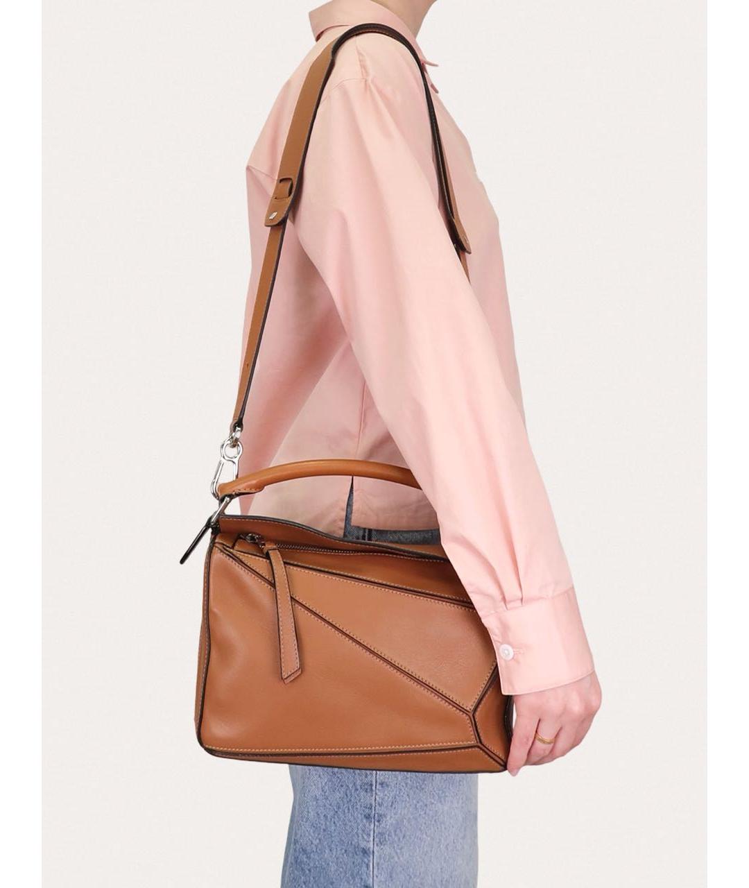 LOEWE Коричневая кожаная сумка через плечо, фото 8