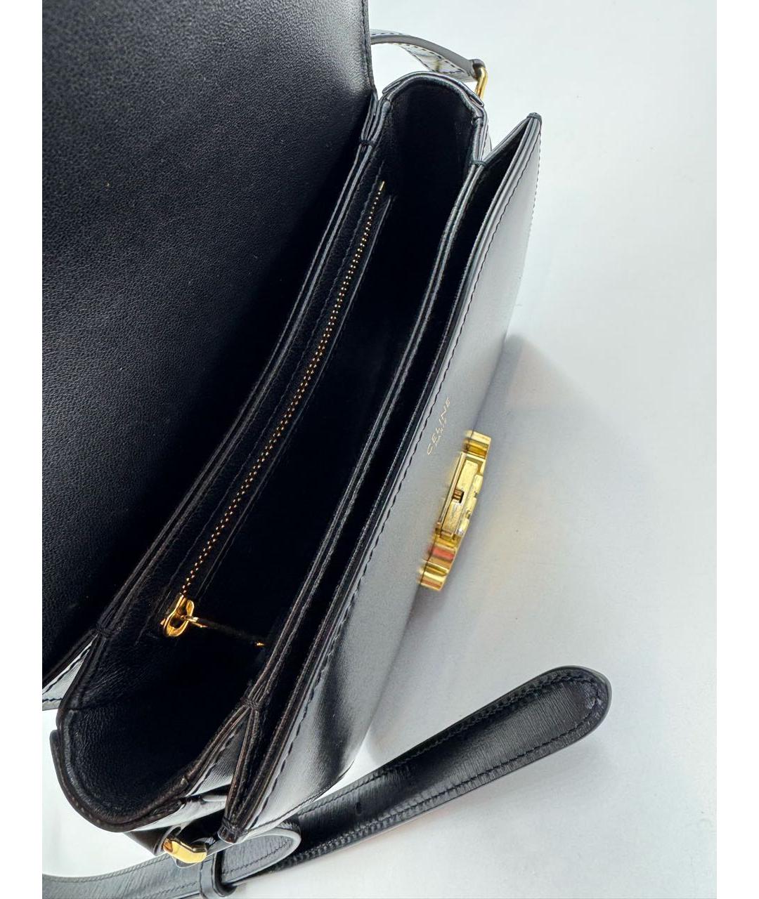 CELINE Черная кожаная сумка через плечо, фото 7