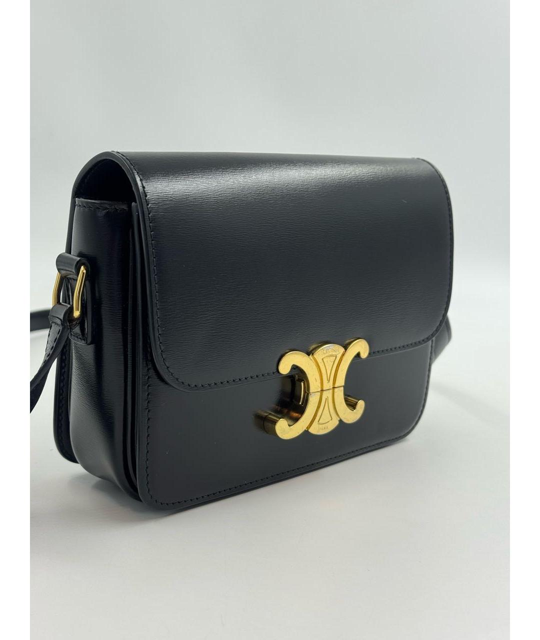 CELINE Черная кожаная сумка через плечо, фото 2