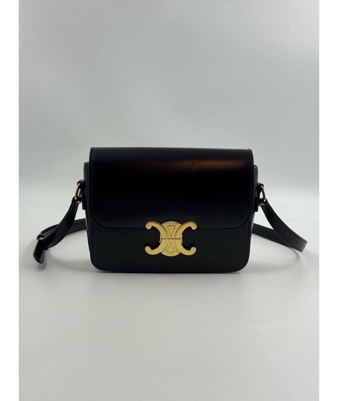 CELINE Черная кожаная сумка через плечо, фото 9