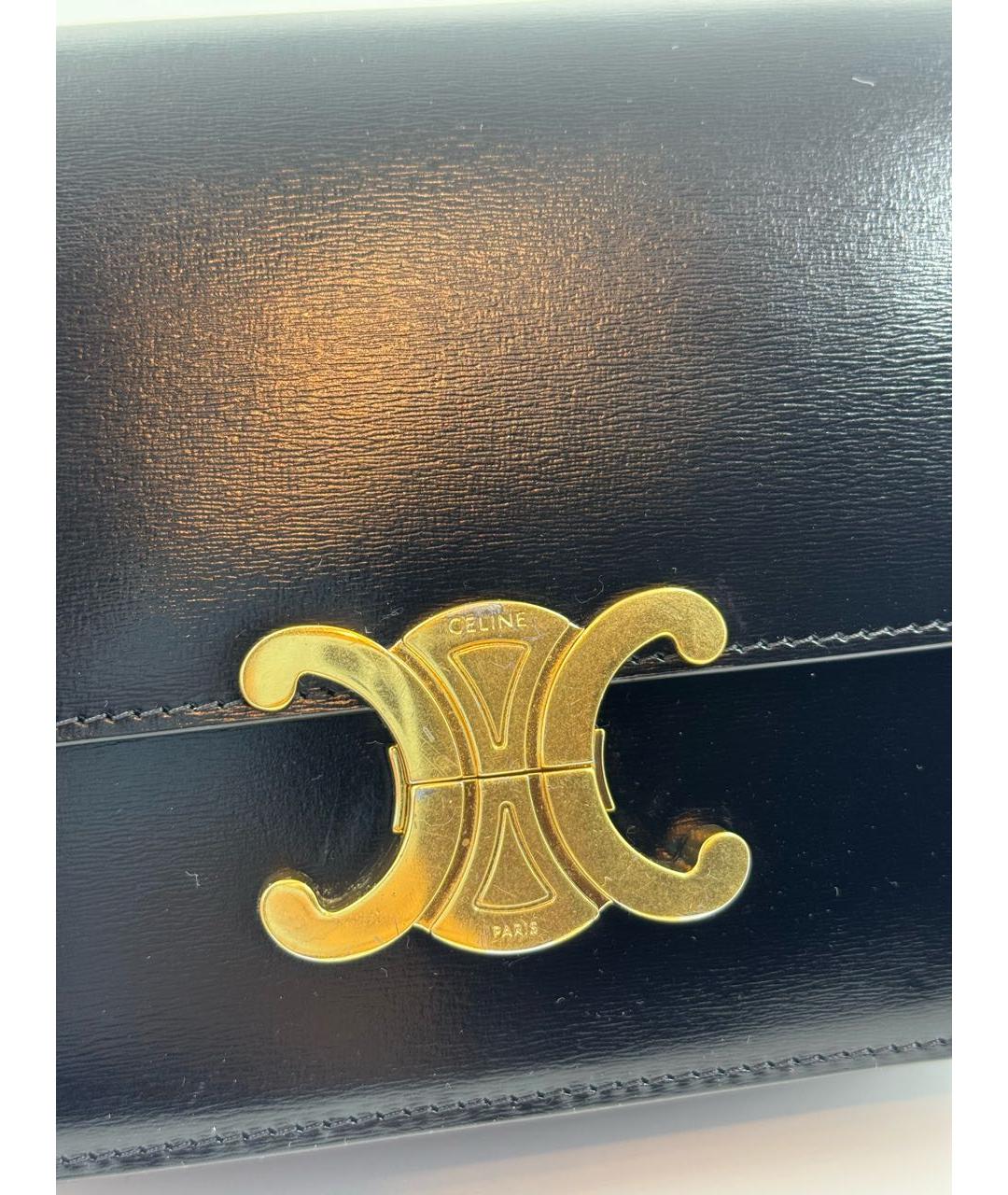 CELINE Черная кожаная сумка через плечо, фото 3