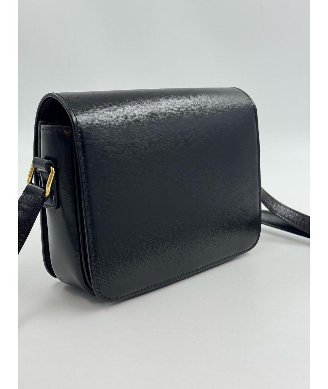 CELINE Черная кожаная сумка через плечо, фото 4