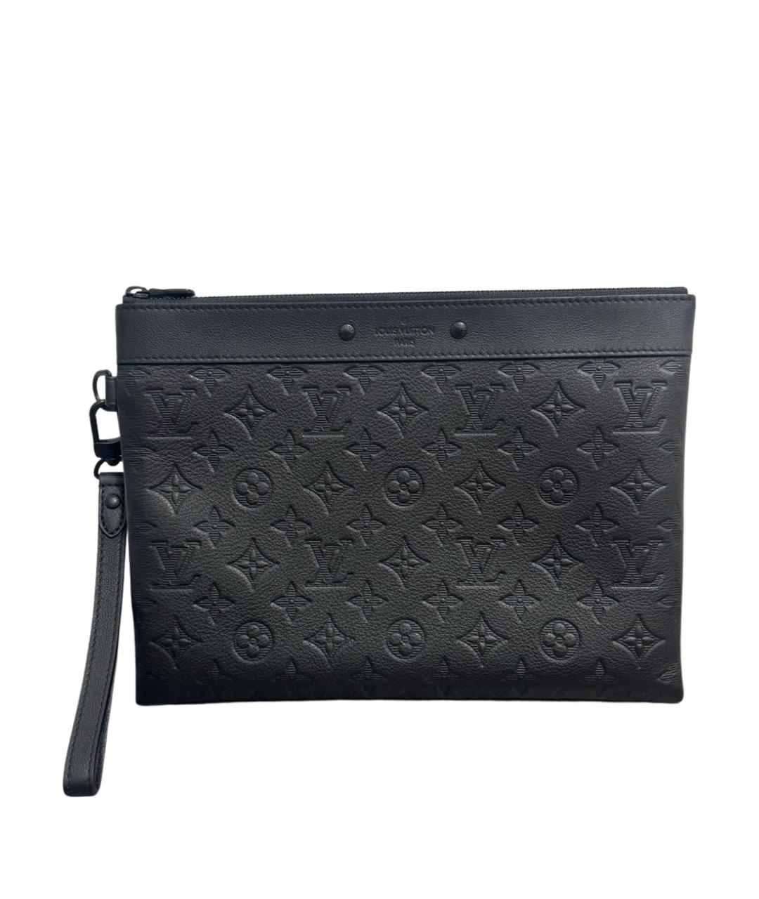 LOUIS VUITTON Черная кожаная папка для документов, фото 1