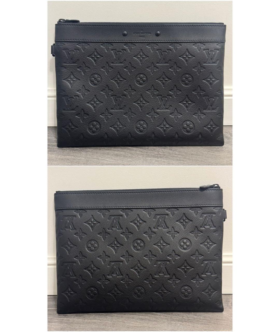 LOUIS VUITTON Черная кожаная папка для документов, фото 2